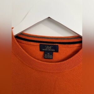 Brooks Brothers XL Pullover Orange Sweater Cotton Cashmere Blend